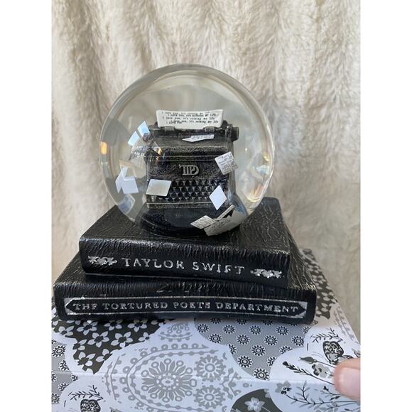 Taylor Swift THE TORTURED POETS DEPARTMENT SNOWGLOBE AUTHENTIC *In Hand* 🩶☃️🩶 - Picture 10 of 11